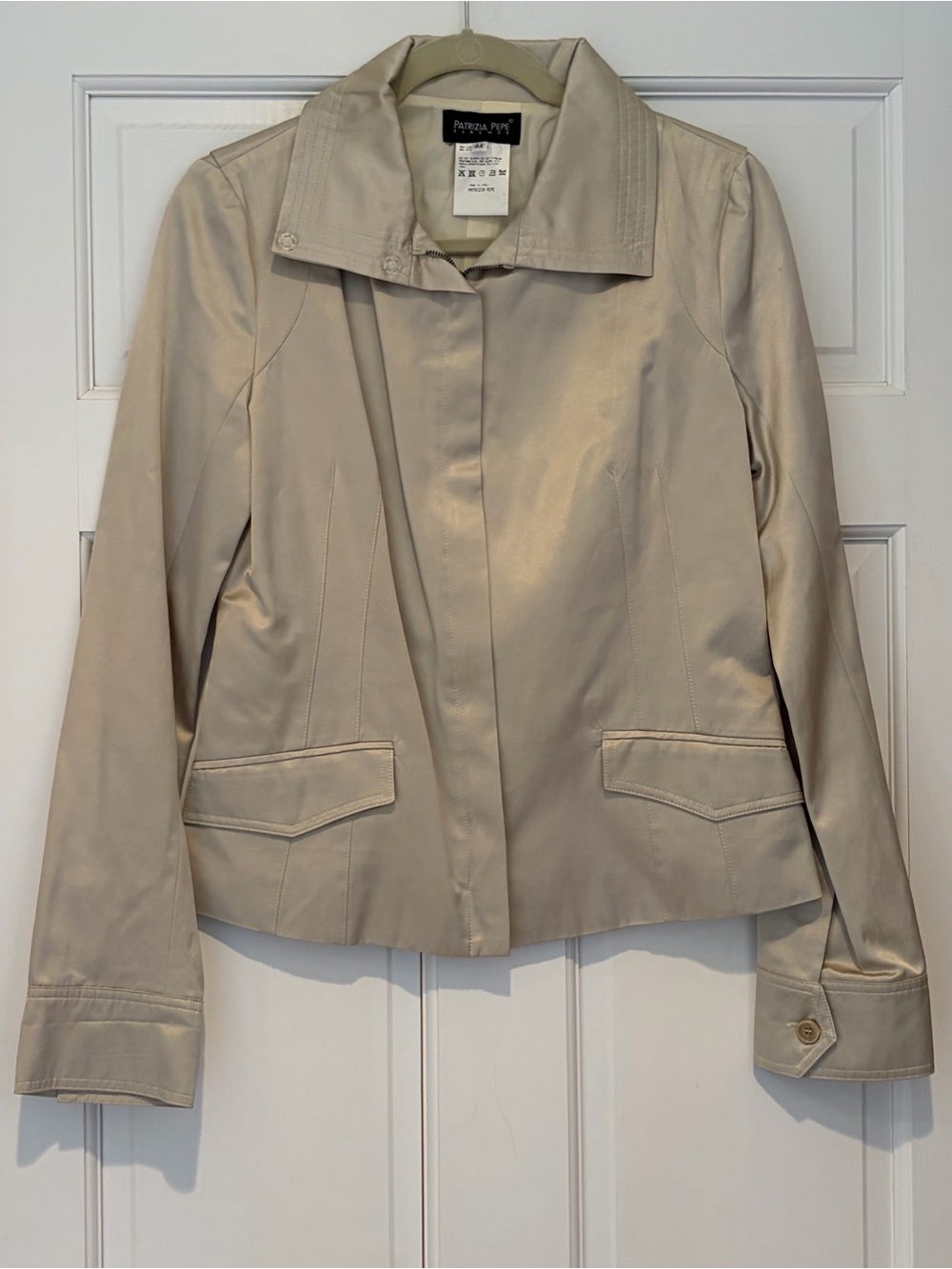 Patrizia Pepe Light Beige Cropped Trench Jacket